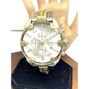 Diesel Men's Watch DZ4629 Quartz Chronograph Silver Dial Two Tone Steel 49mm